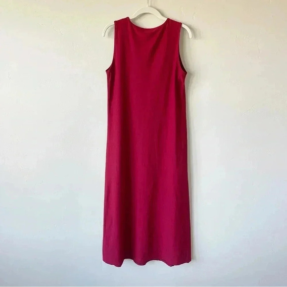 Eileen Fisher Sleeveless Stretch Midi Dress in Red Size Small - Picture 4 of 6